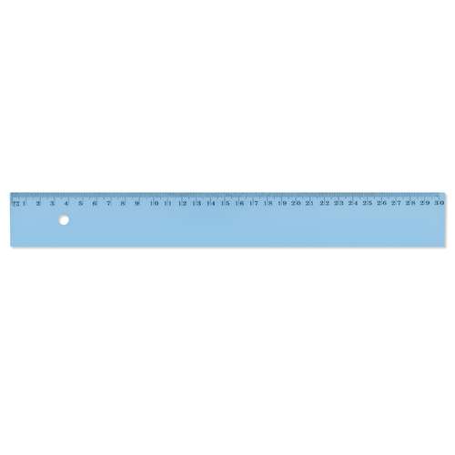 Wonday Kunststofflineal, blau-transparent