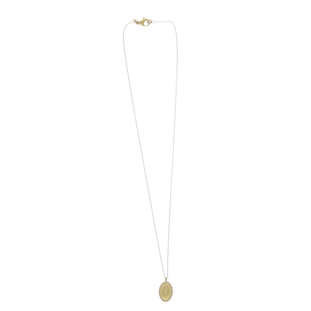 Collier médaillon gravé lettre alphabet