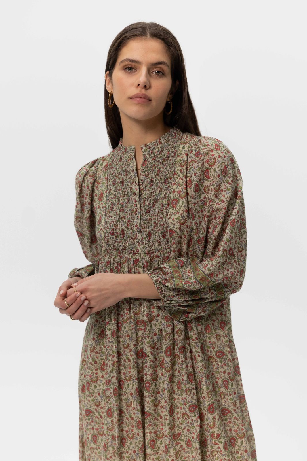 Groene maxi jurk met paisley print