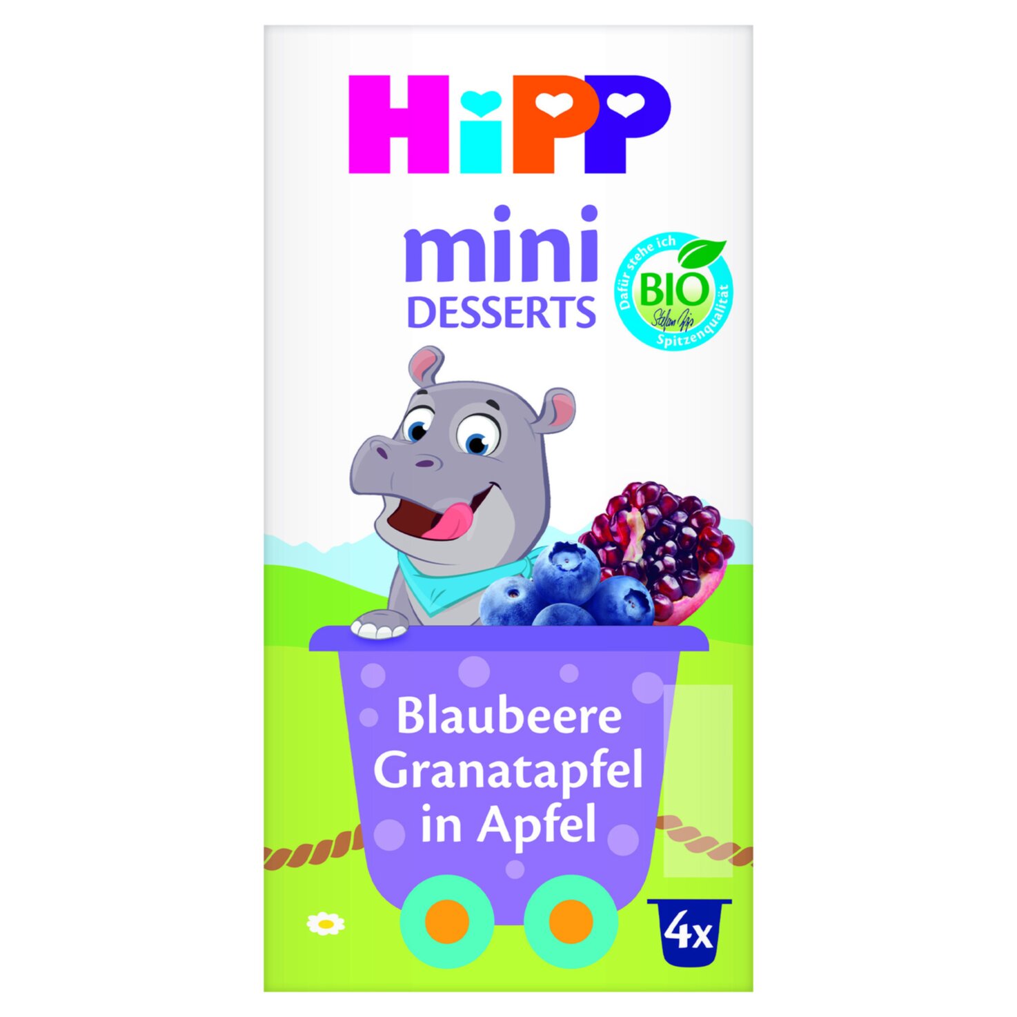 Hipp Mini Desserts Blaubeere & Granatapfel 4x100 6+ Monate