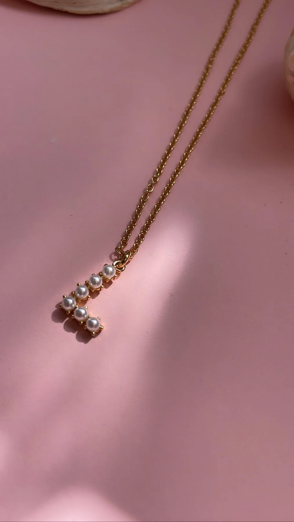 Mellow Moon Pearl Letter Necklace