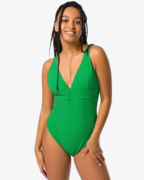 maillot de bain femme fermeture dans le dos vert