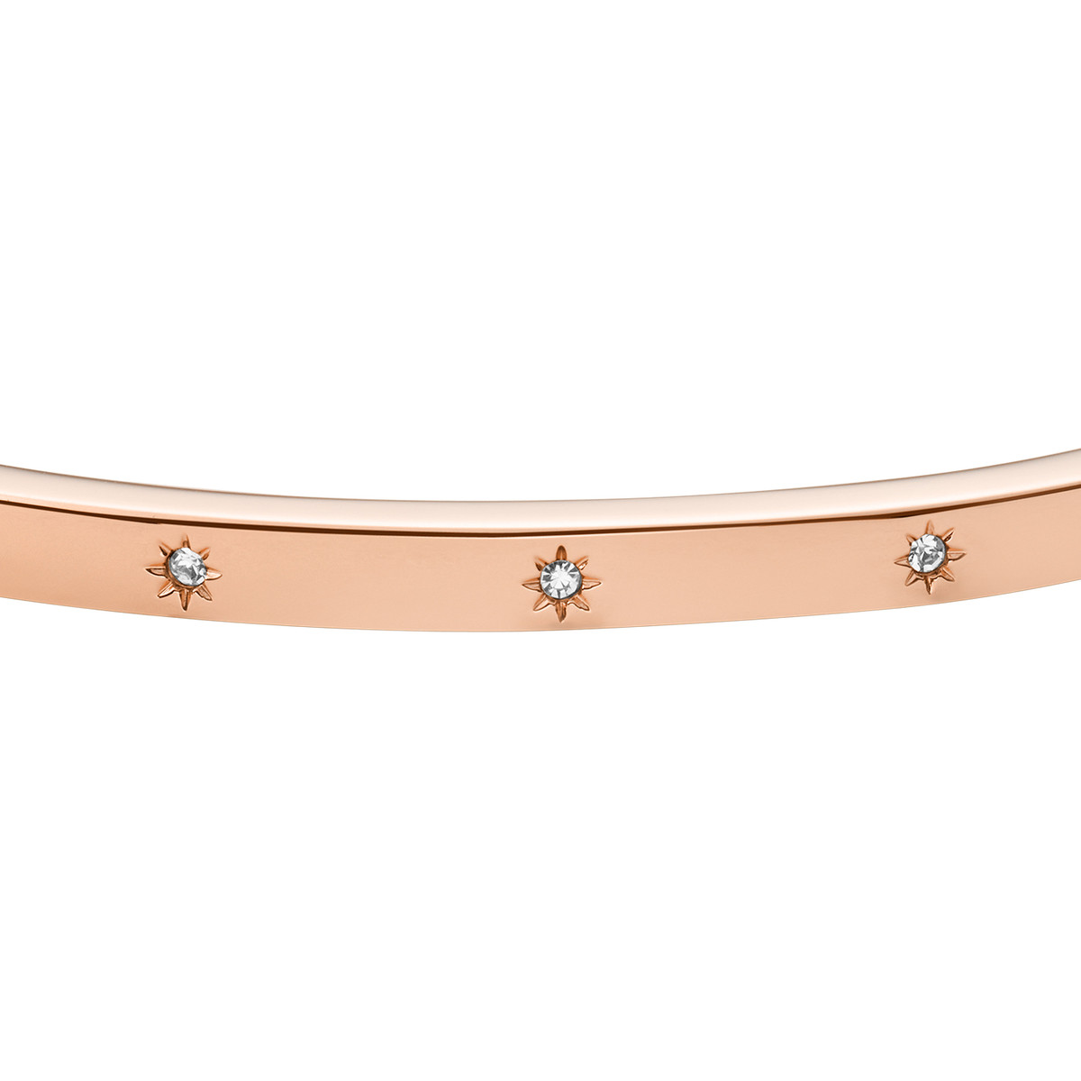 Bracelet FOSSIL acier inoxydable doré rose rigide