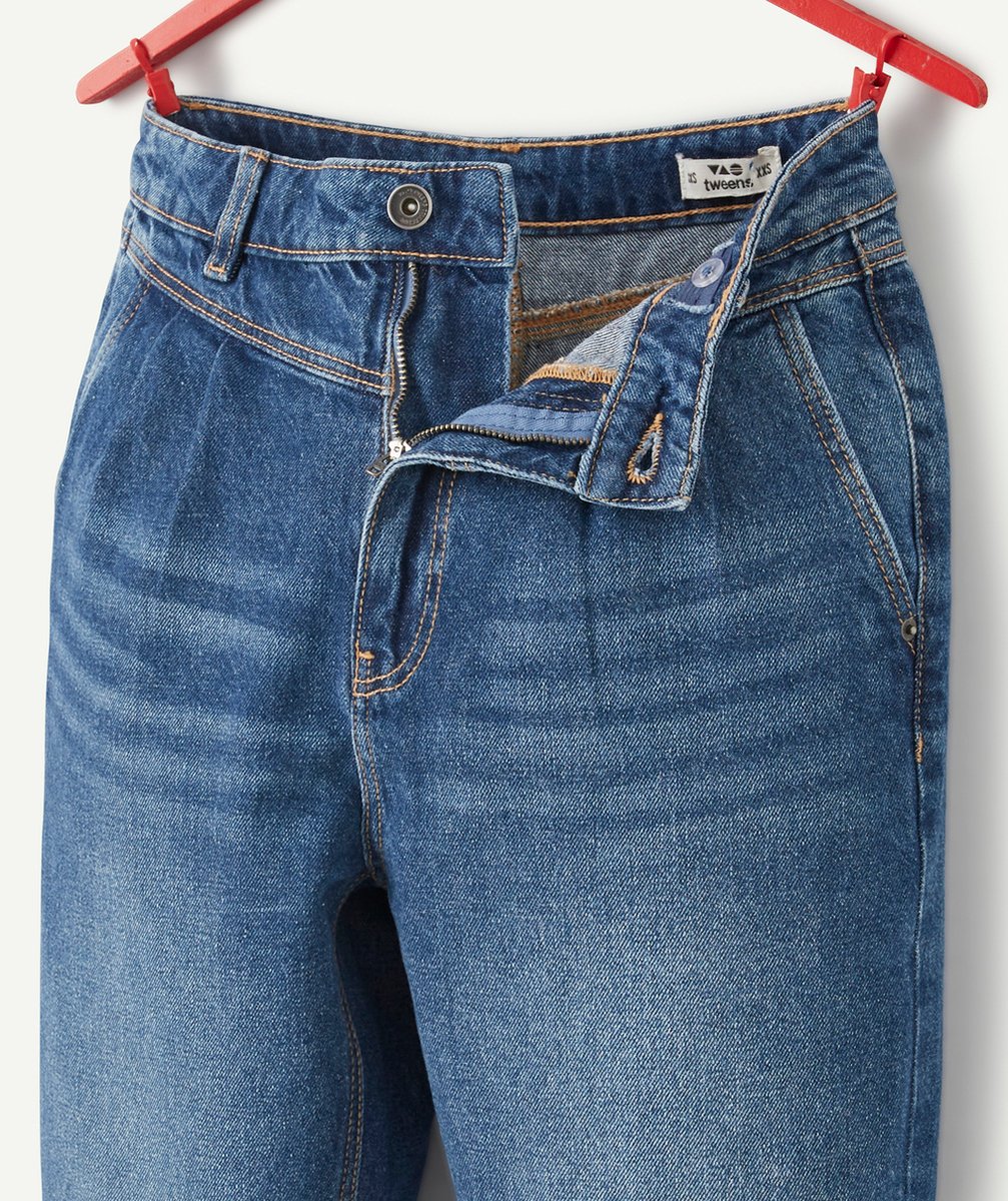 PANTALON MOM FILLE EN DENIM BLEU LOW IMPACT