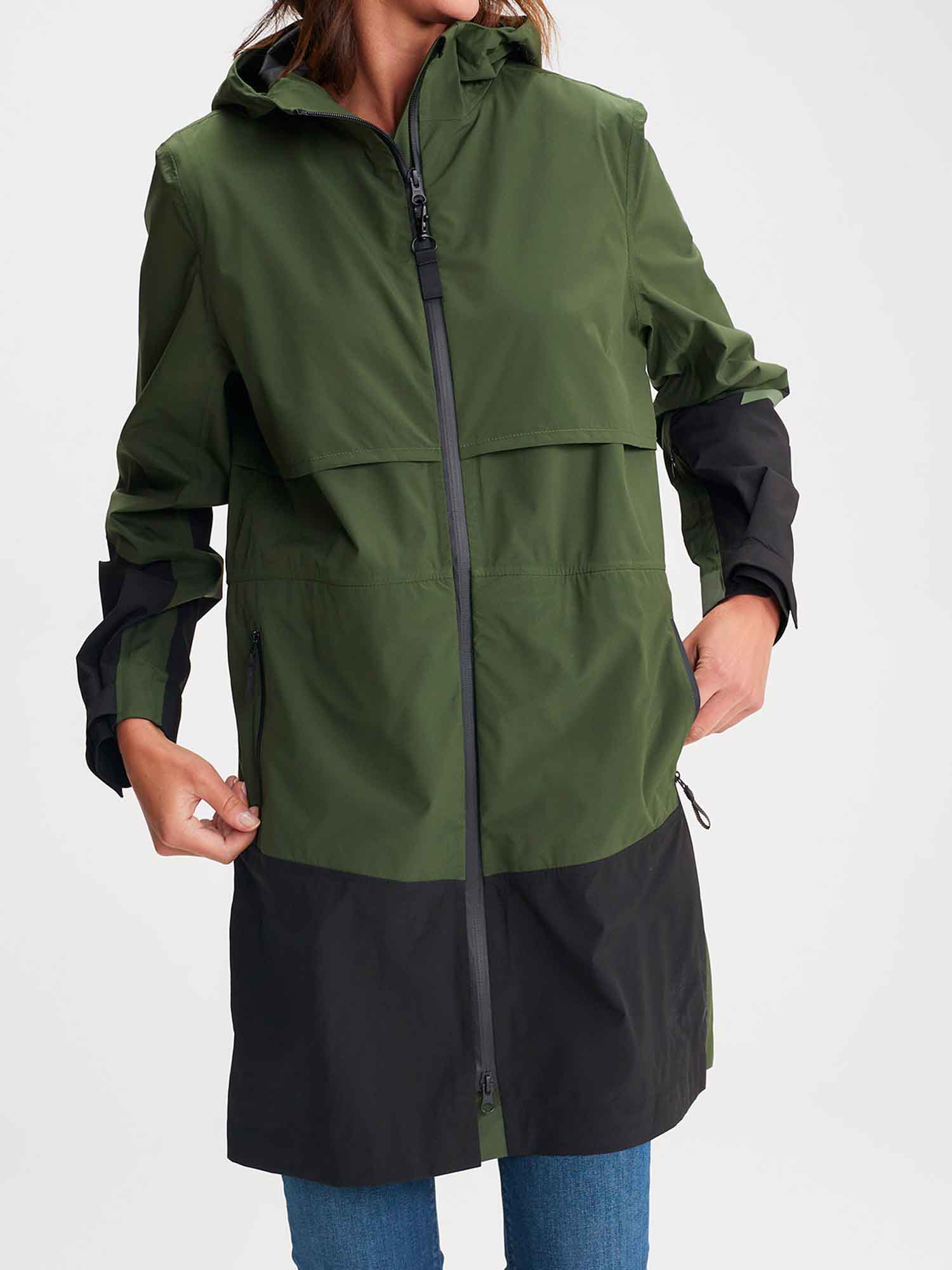 Veste Longue Femme Imperméable Verte