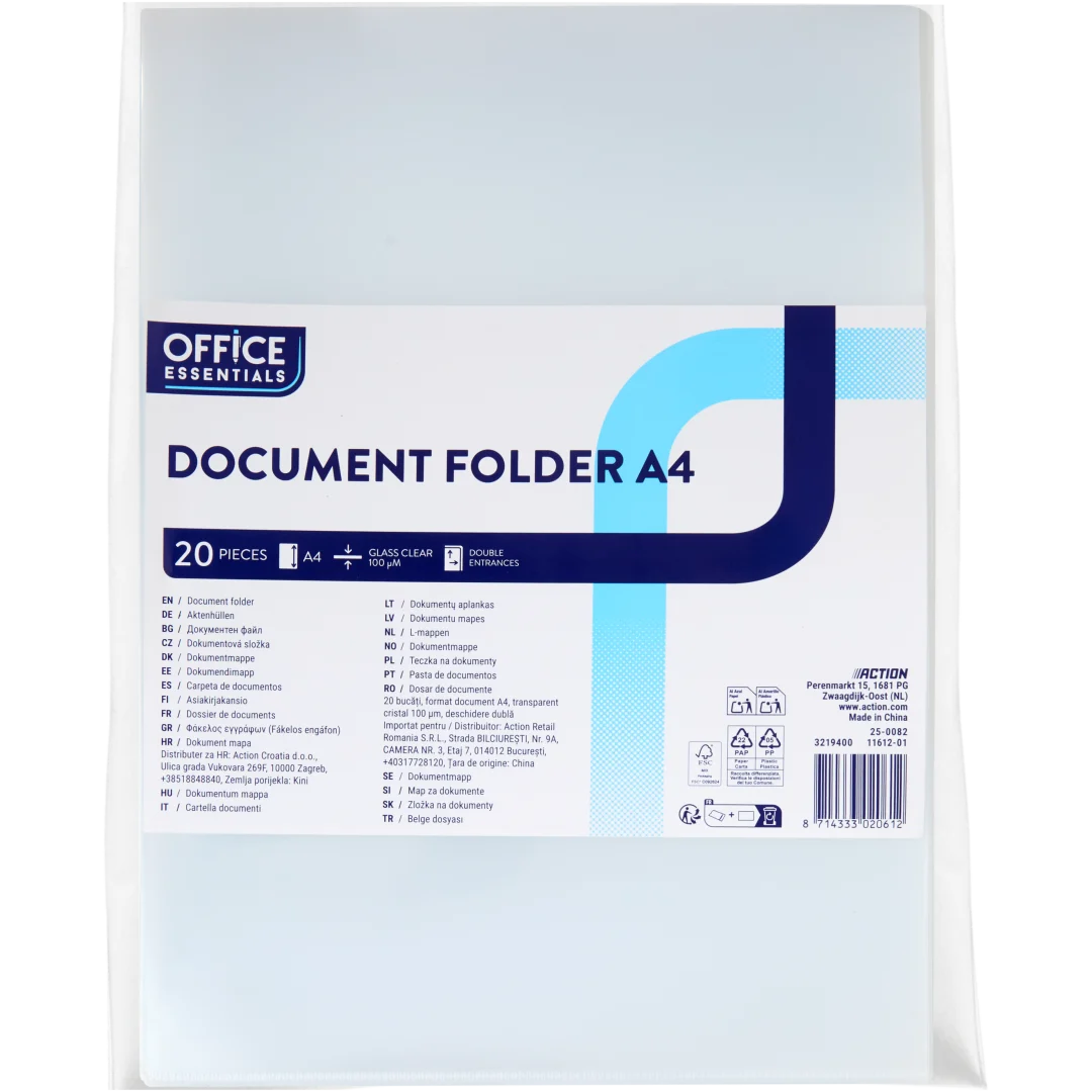 Office Essentials document mappen A4 20 stuks