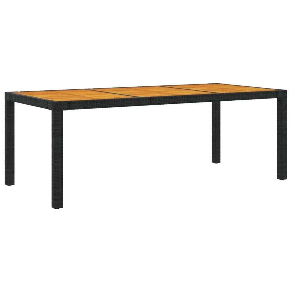 vidaXL - Tuinset - Zwart - Poly rattan - 190 cm tafellengte