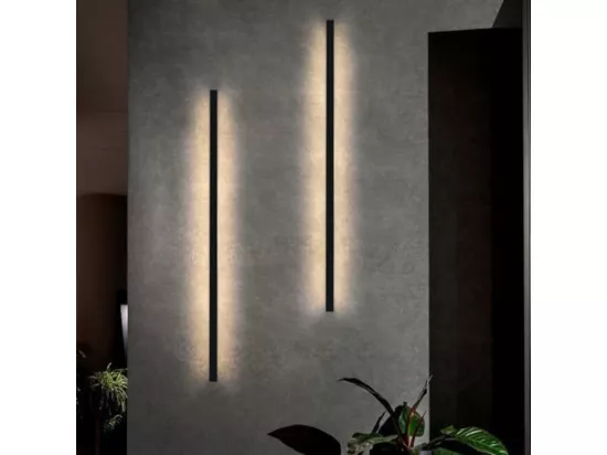NETTLIFE 2 appliques LED intérieur moderne 100CM 34W couloir haut bas blanc chaud noir