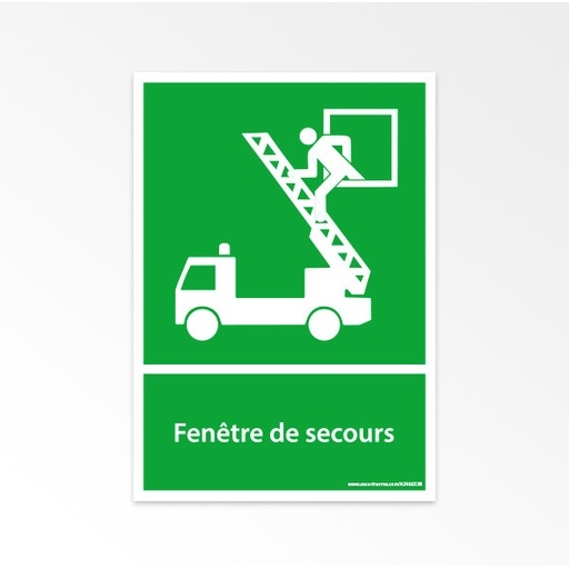 Panneau d'évacuation - Pictogramme Fenêtre de secours - ISO 7010