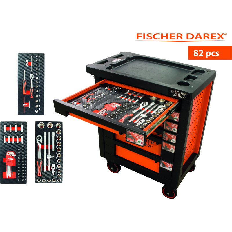 Servante équipée de 82 outils avec 3 modules