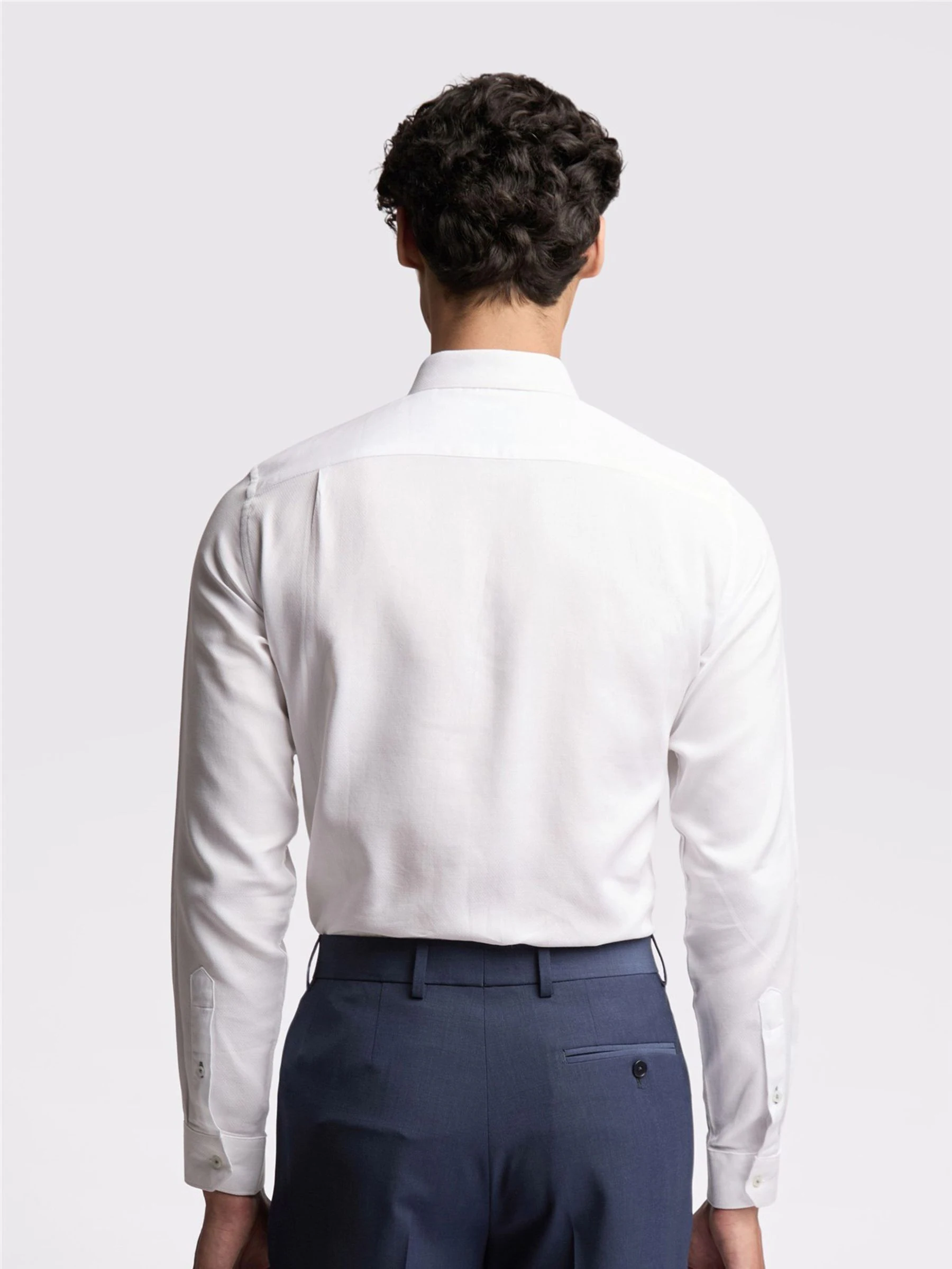 Ted Baker Tailoring 100% katoenen Jorvic wit overhemd met textuur