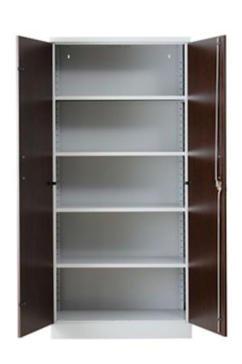 PROREGAL Beetle archiefkast met 4 legplanken, HxBxD 195 x 92 x 42 cm, wit & wengé