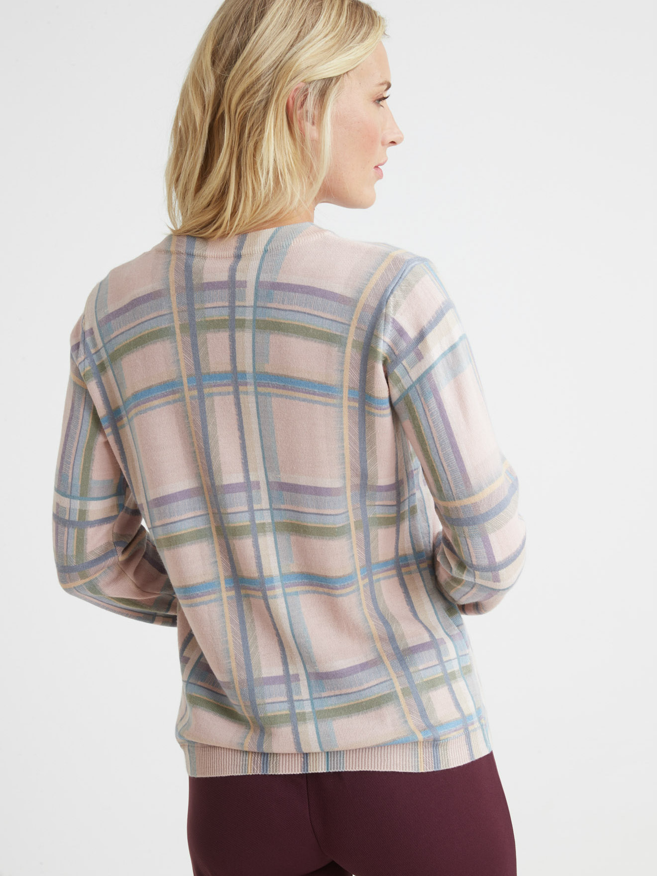 Pull à carreaux 50% laine mérinos