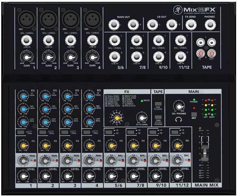 Mackie - Mix12FX - Mengpaneel - Analoog - Ingebouwde Effecten
