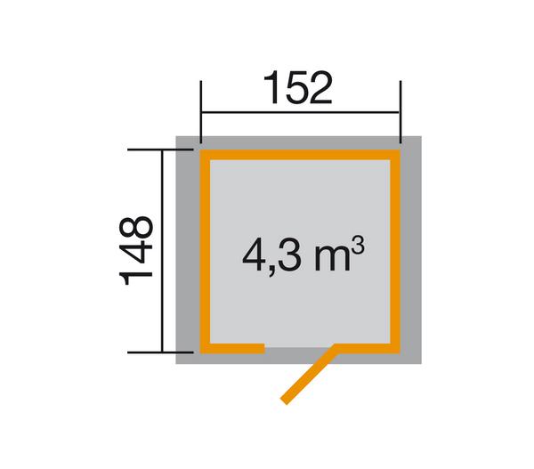 Weka Gartenhaus 317 Gr.2, ca. B191/H208/T171