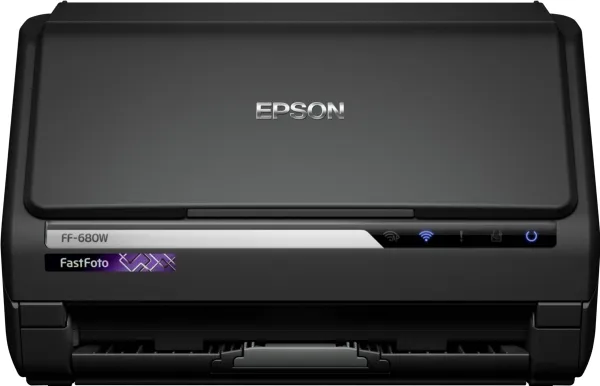 Epson FastFoto FF-680W - Dokumentscanner - Contact Image Sensor (CIS) - Duplex - A4 - 600 dpi x 600 dpi - op til 45 ppm (mono) / op til 45 ppm (farve) - ADF (100 ark) - USB 3.0, Wi-Fi(n)