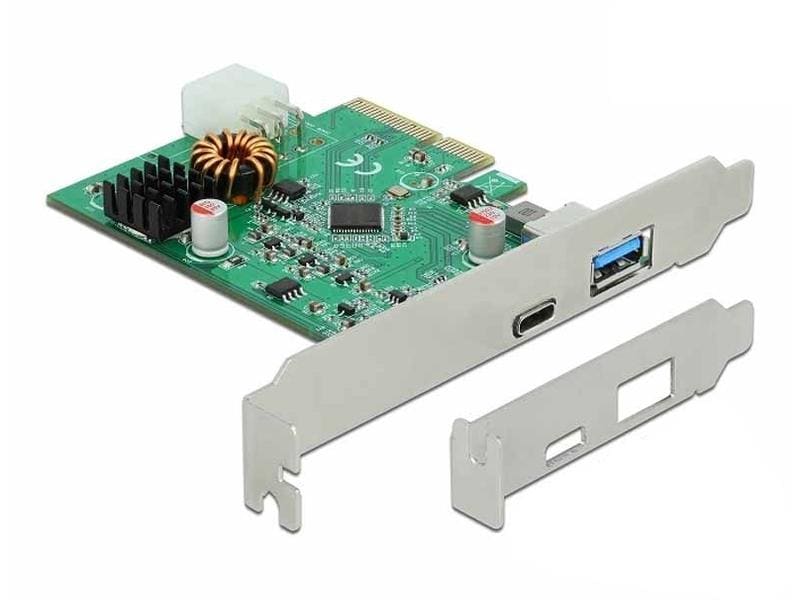 Delock PCI-Express-Karte 89001 2x USB 3.2, 10Gbs, LP 1x USB-C 3.2 PD 10Gbs, 1x USB-A 3.2 10Gbs