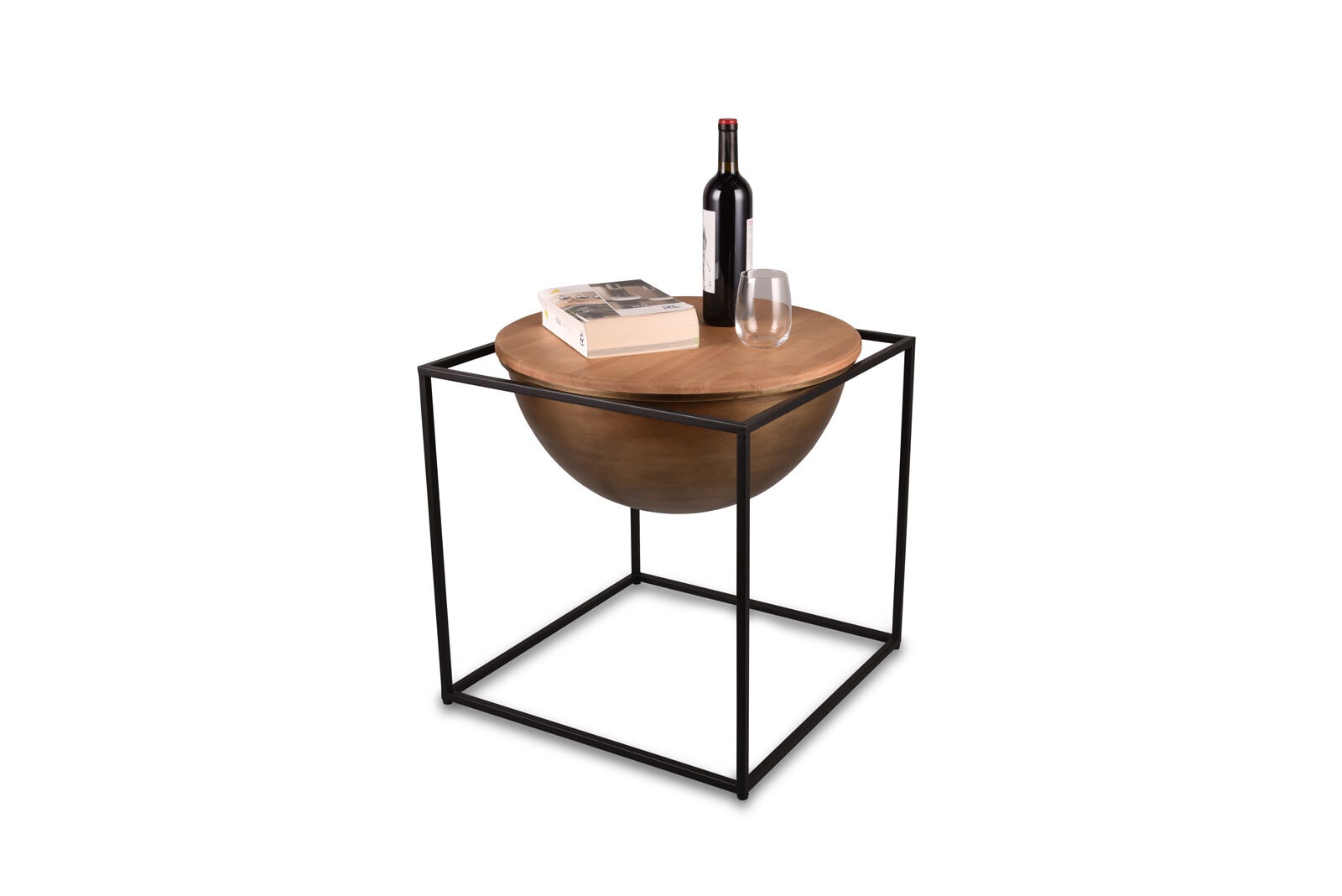 Beistelltisch CELINA 53 x 55 cm braun schwarz