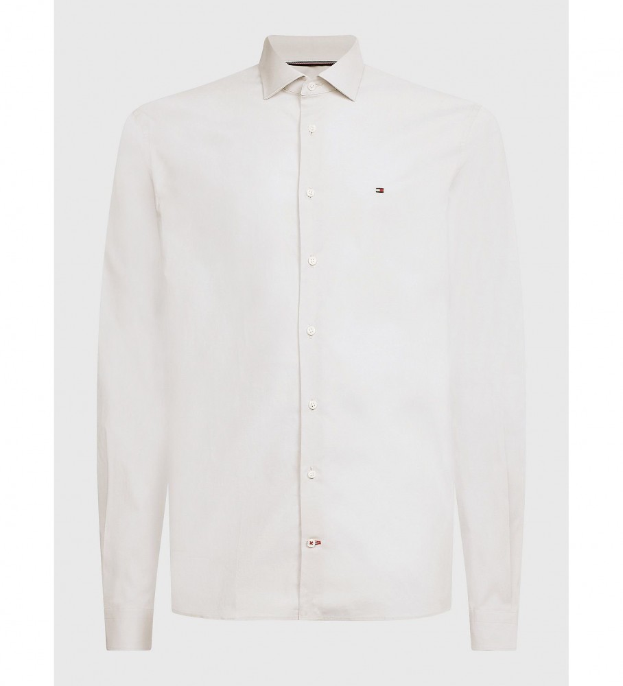 Camisa Tommy Hilfiger TH Flex na cor cinza claro