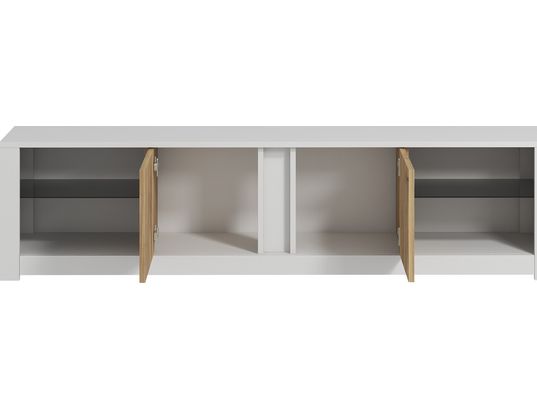 CONCEPT1 - Meuble TV Aydos chene blanc 180 x 35 x h45 cm
