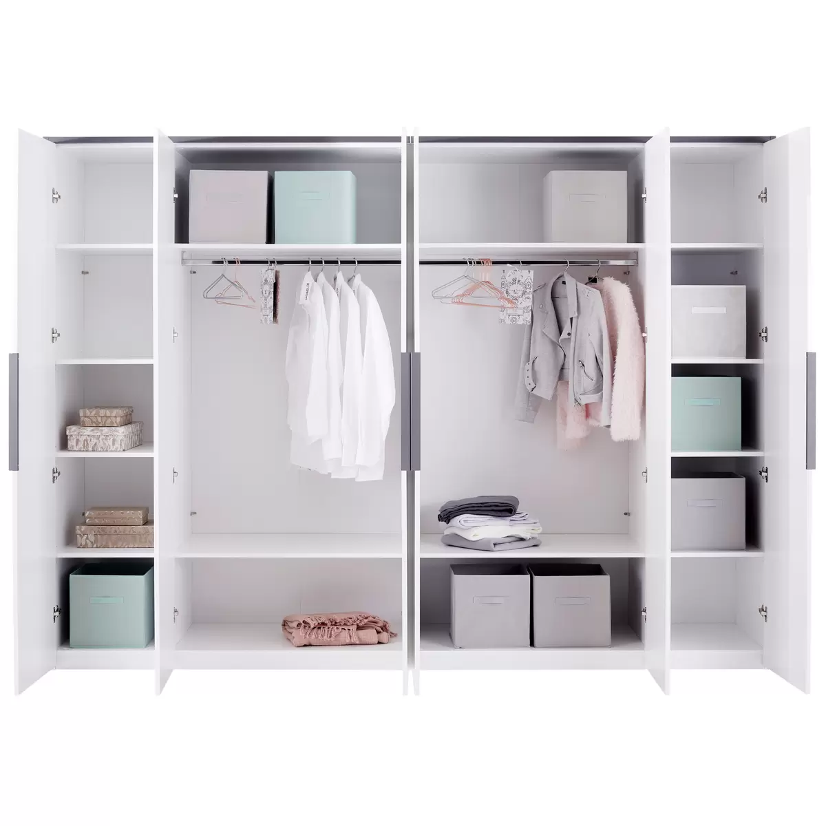 Drehtürenschrank Lucca grau,weiss