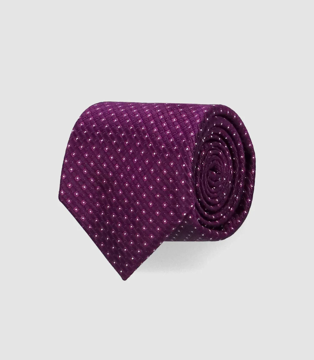 Cravate micro motif 7 cm violet MARIOB
