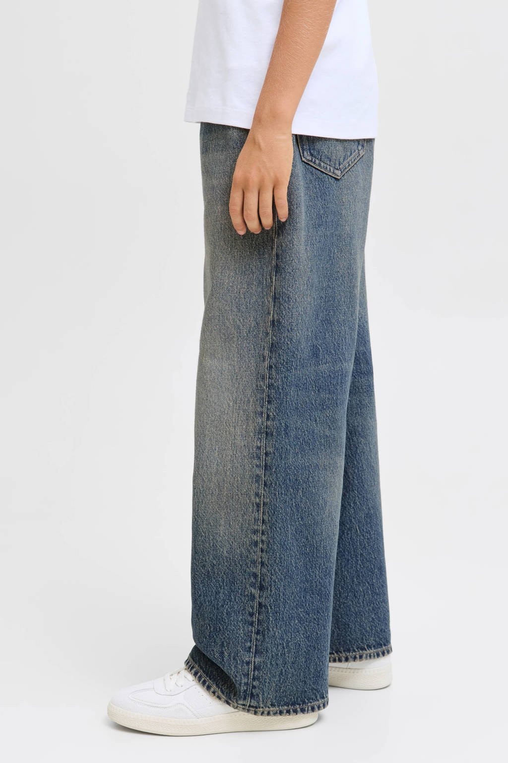 JACK & JONES JUNIOR high waist wide leg jeans medium blue denim