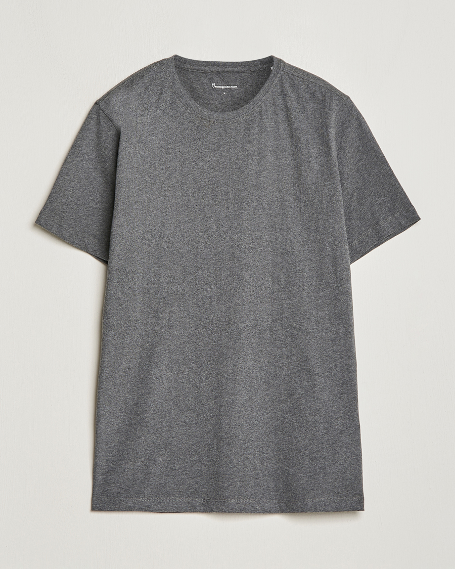 KnowledgeCotton Apparel Agnar Basic T-Shirt Dark Grey Melange