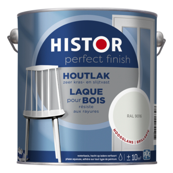 Histor Perfect Finish houtlak hoogglans RAL 9016 wit 2,5 liter