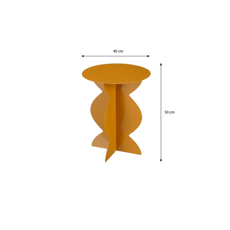 Mica Decorations Rafi Bijzettafel - H50 x Ø40 cm - IJzer - Bruin