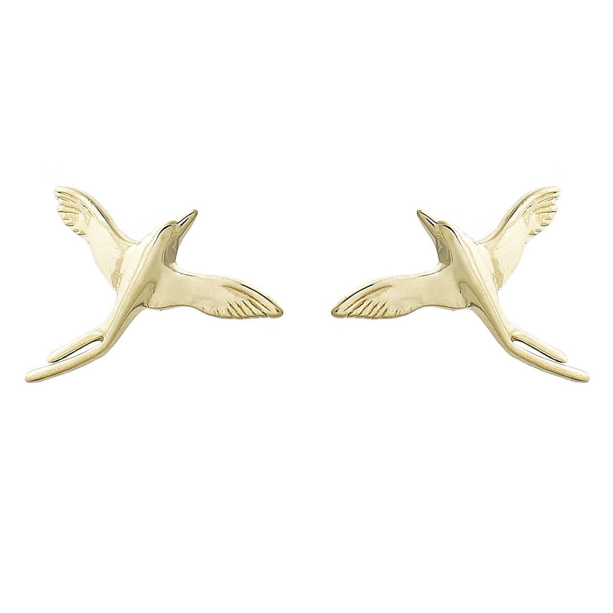 Boucles d'oreilles oiseau colombe Plaqué OR 750 3 microns