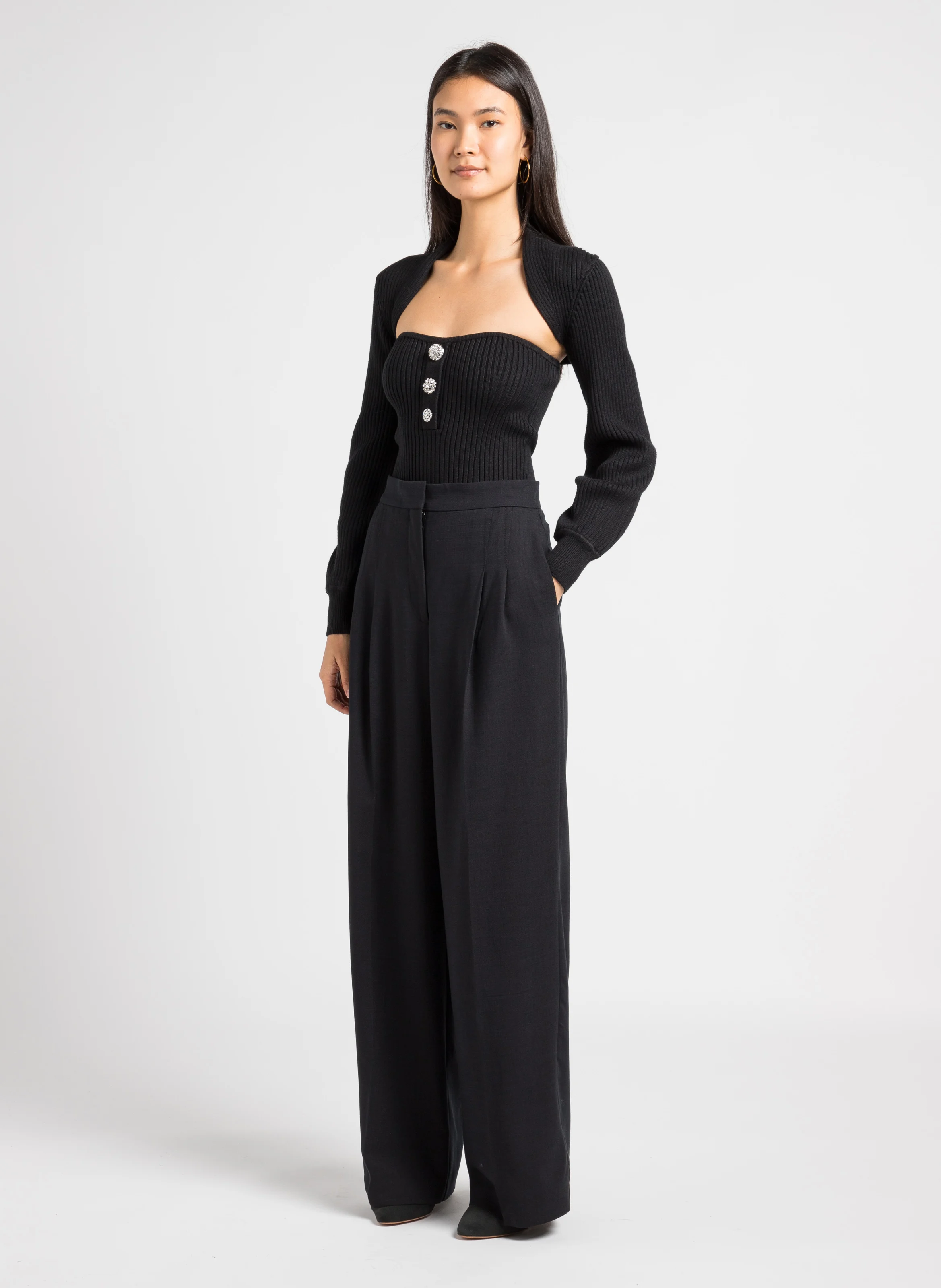 EDWIN - Pantalon large taille haute | Noir