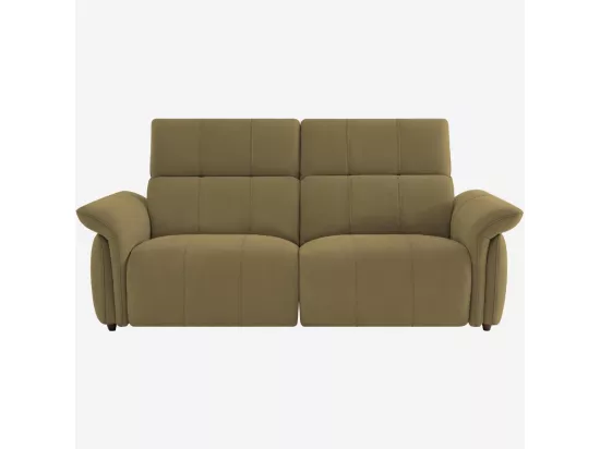 HABITAT - Canapé 3 places relax électrique en suédine - Vert olive - Design by Joly Design - Brinda