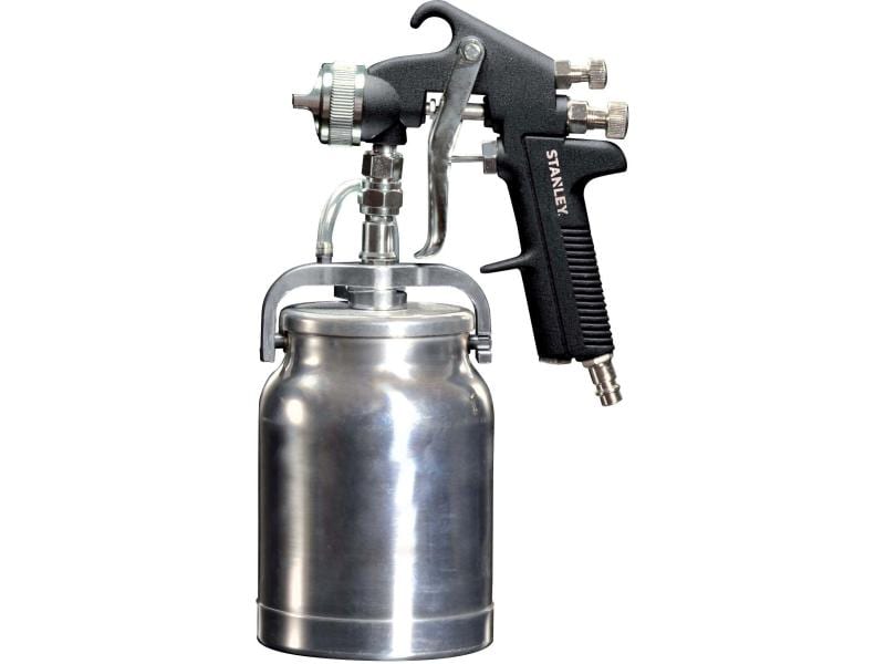 Stanley Druckluft-Spritzpistole Professional mit 1 Liter Sa Lackierpistole Professional