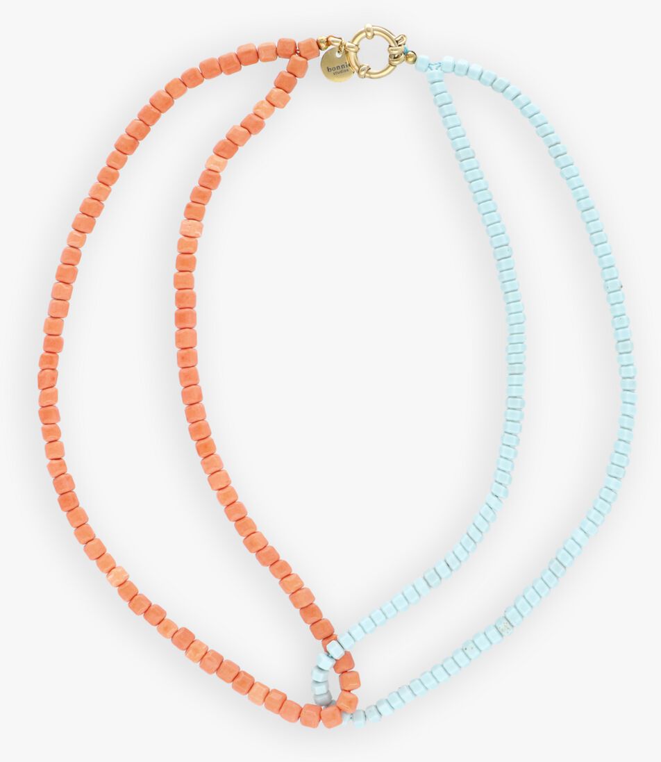 blauwe bonnie studios kettingen double blue necklace