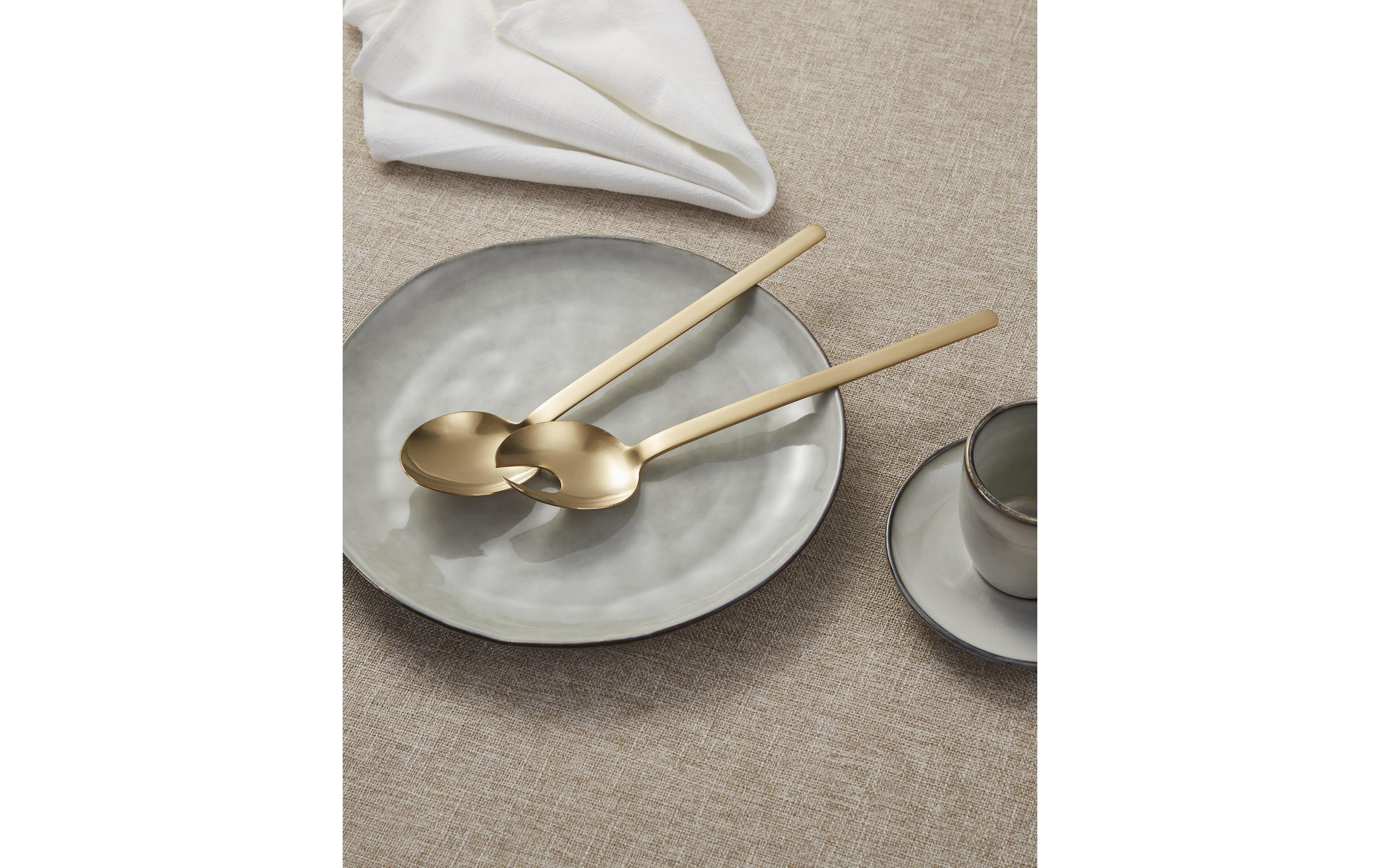 Salatbesteck Seoni 2-teilig, Gold MattGoldenes Salatbesteck für elegante Essenspräsentationen