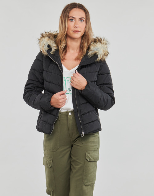 Only - ONLELLAN QUILTED HOOD JACKET CC OTW - Noir