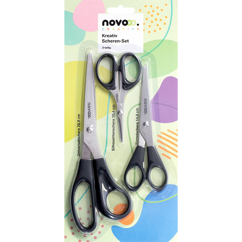 novooo Scheren-Set Creative, 10.4 cm / 14.8 cm / 20.8 cm