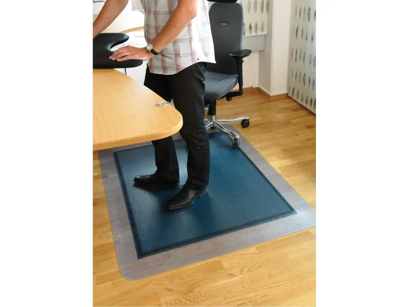 Matting Yoga Sit and Stand - Stolemåtte - rektangulær - 120 x 150 cm - grå, gennemsigtig