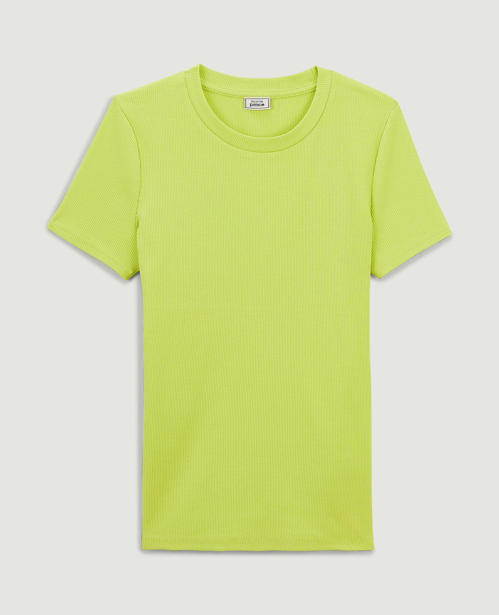 Top maille côtelée - Jaune fluo