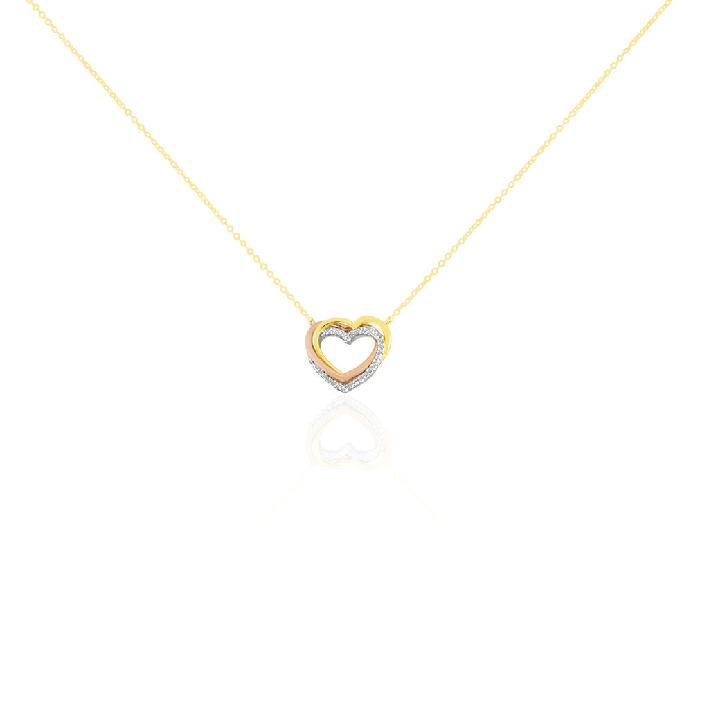 Collier Anthime Or Tricolore Oxydes De Zirconium