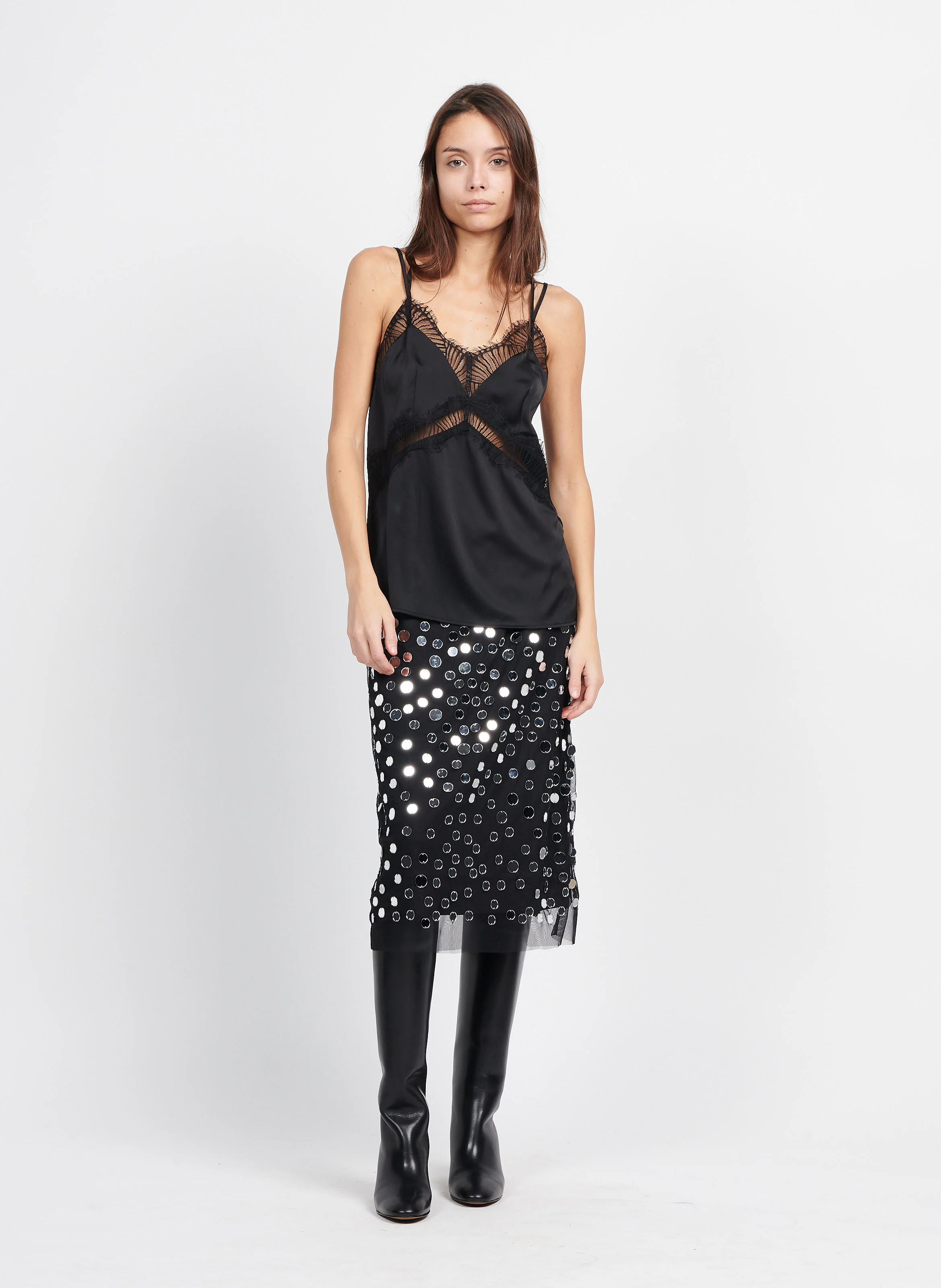 CRESCENT - Jupe courte droite | Noir