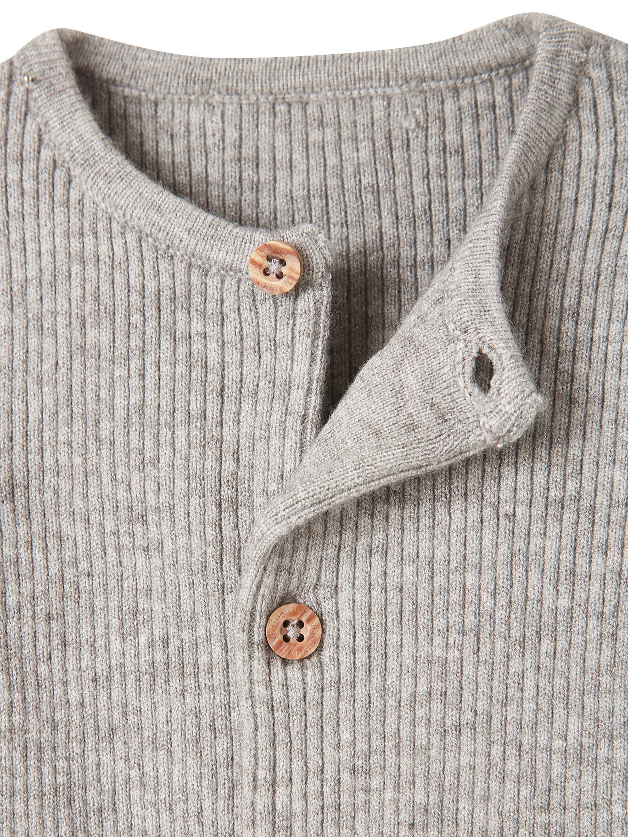 Vertbaudet Baby-Set: Jäckchen & Hose, Strick hellgrau meliert