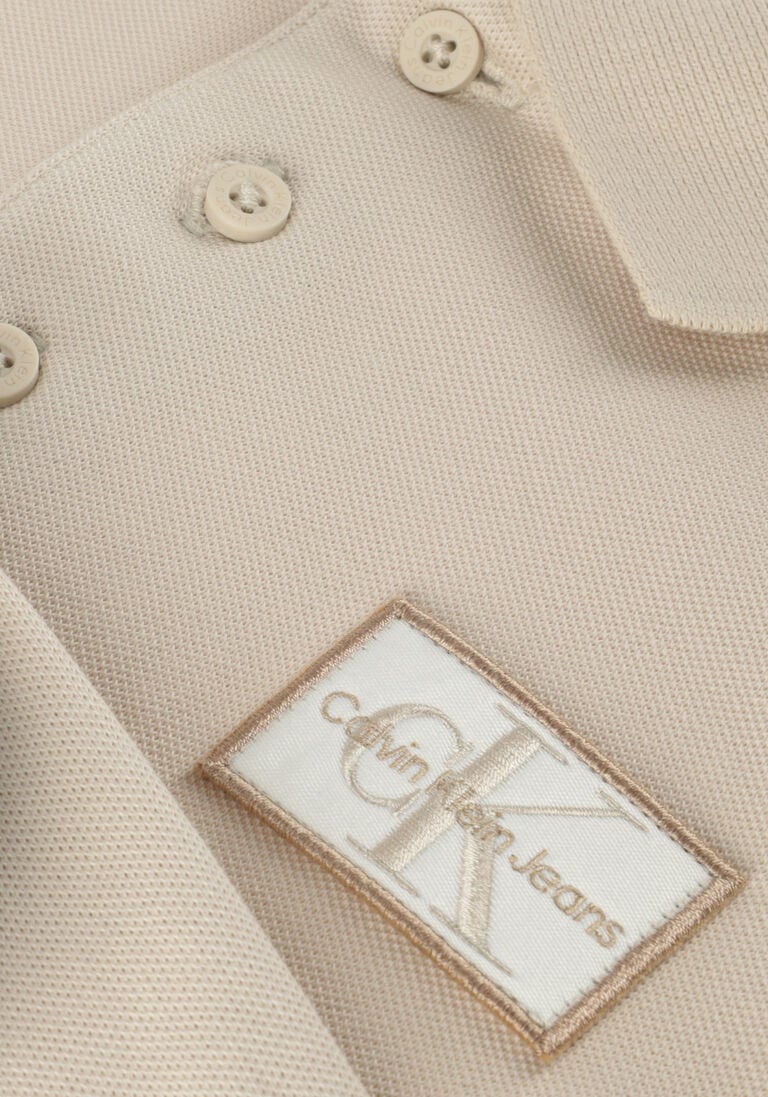 CALVIN KLEIN beige calvin klein polo badge pique ss polo