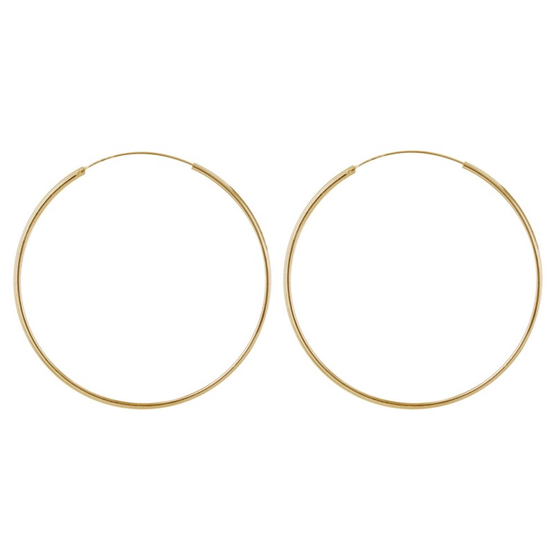 Boucles d'Oreilles Plaqué Or Fines Créoles 6cm