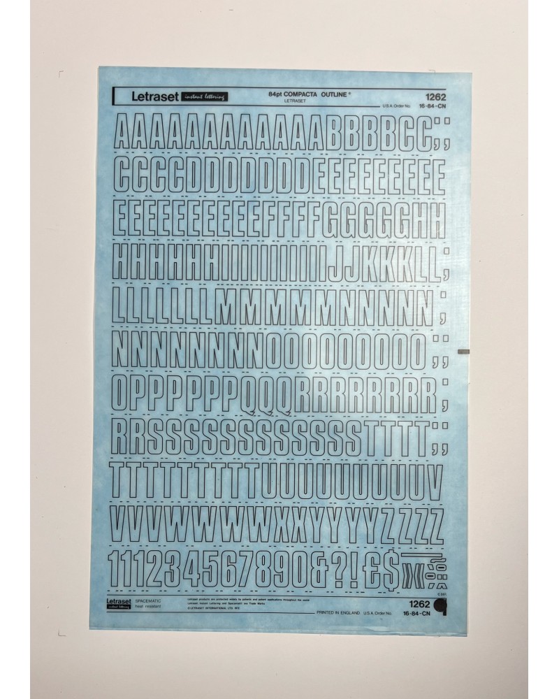letraset-1262- COMPACTA OUTLINE - 84pt