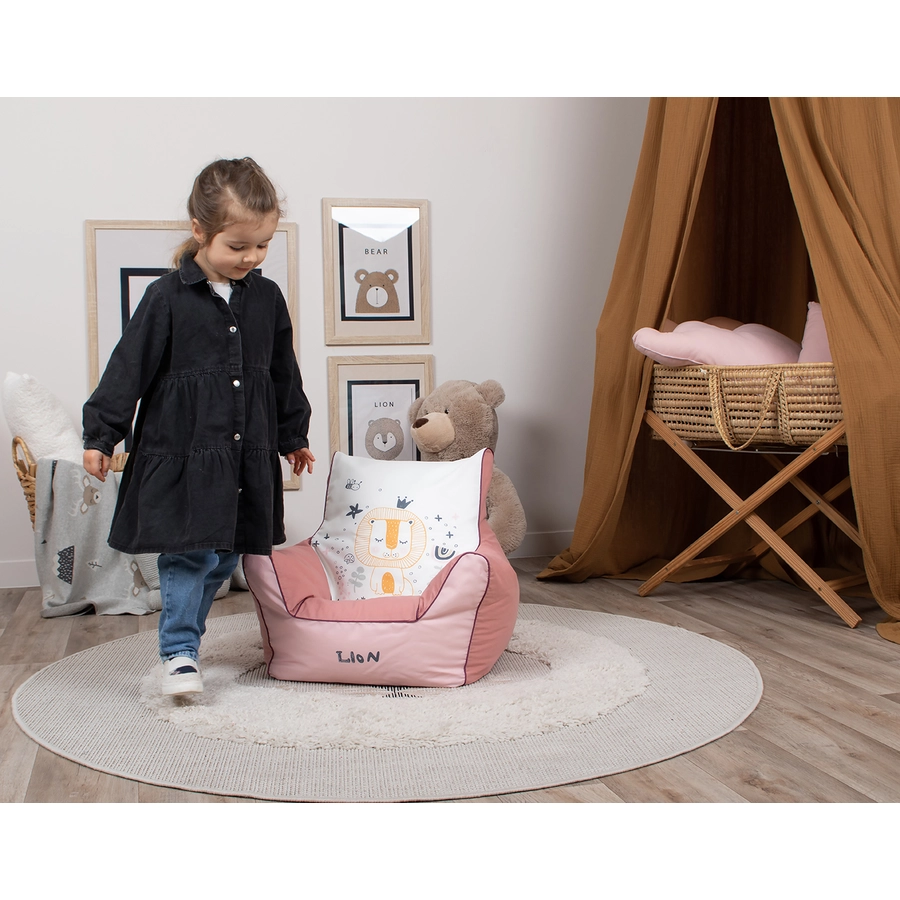 knorr toys® Kindersitzsack - Löwe Leo rose