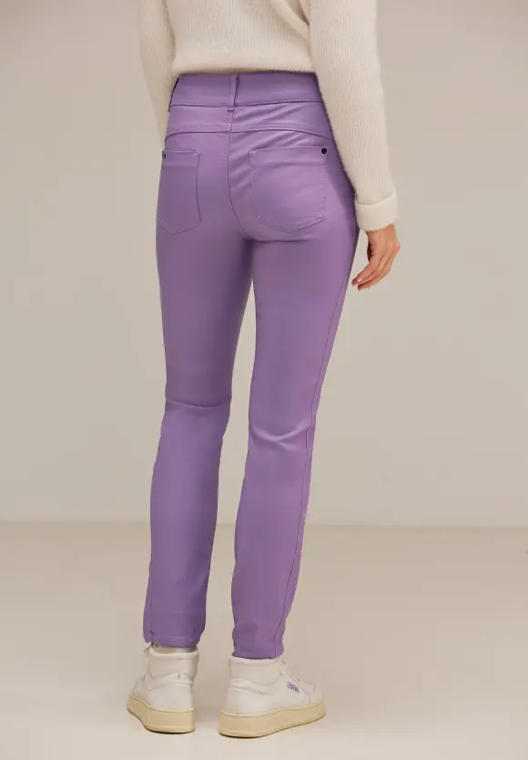 Slim Fit Hose mit Coating - dusty lupine lilac