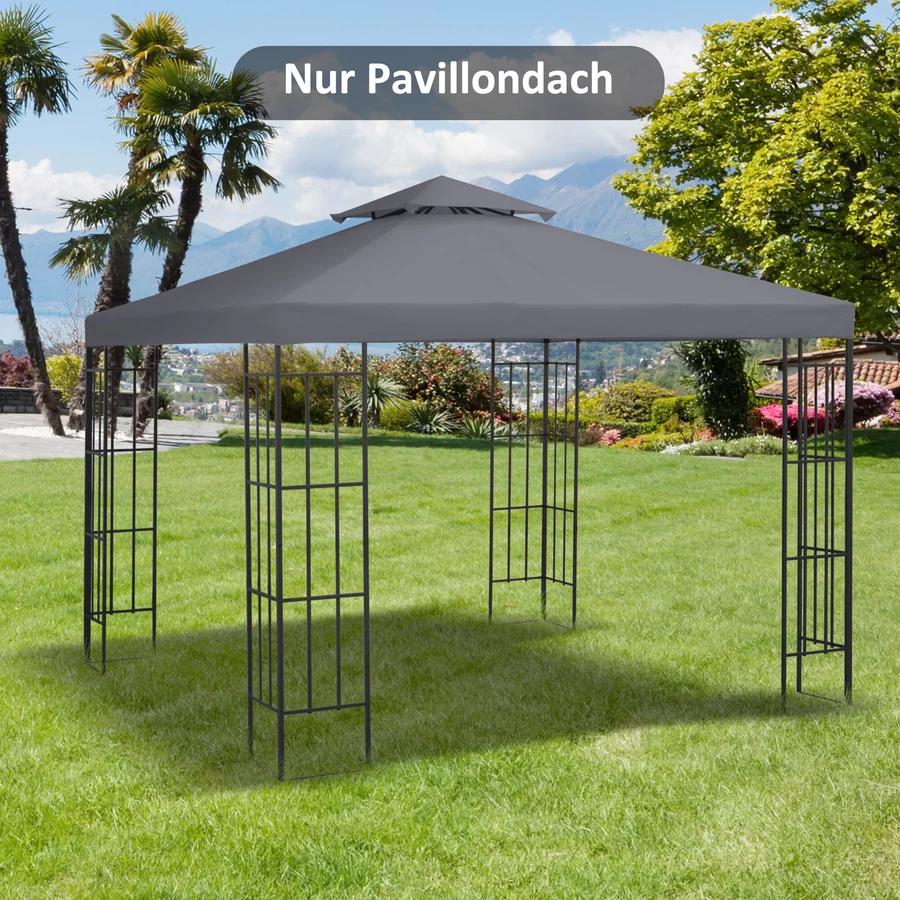 Outsunny Pavillondach für Metall-Gartenpavillone dunkelgrau