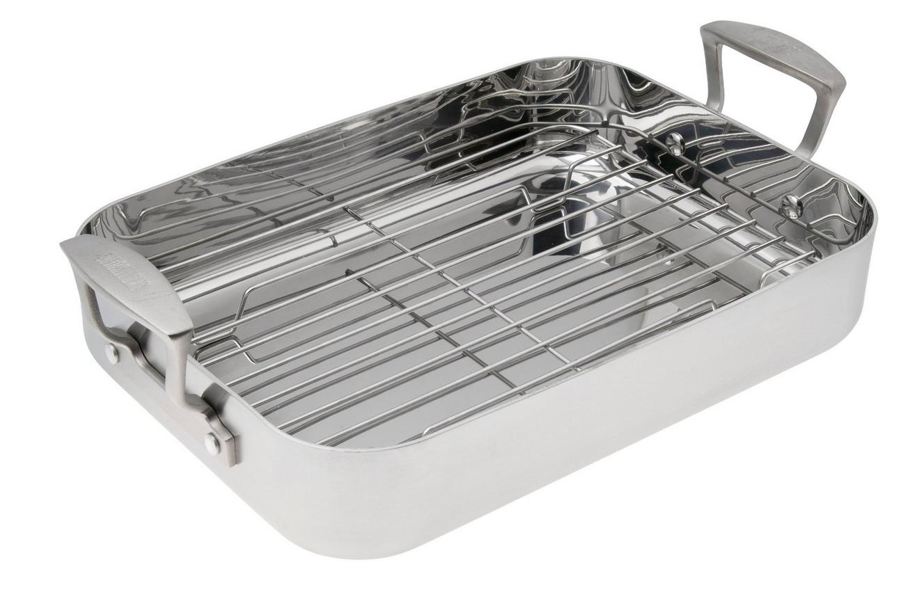 Skottsberg Stainless Steel 7262312 braadslede met rooster, 35 x 25 cm